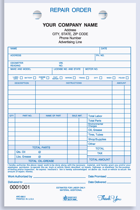 Mechanics Invoice Template