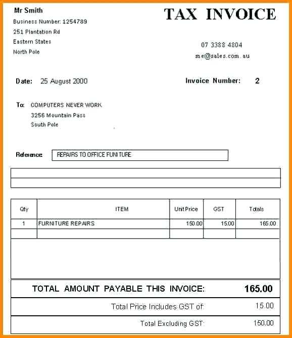 Blank Tax Invoice Template Australia - Cards Design Templates