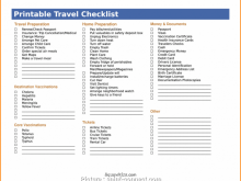 88 Report Travel Planning Checklist Template Photo with Travel Planning Checklist Template