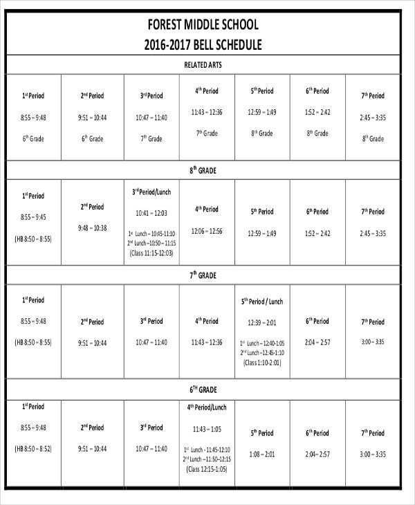 8 Period Class Schedule Template Cards Design Templates