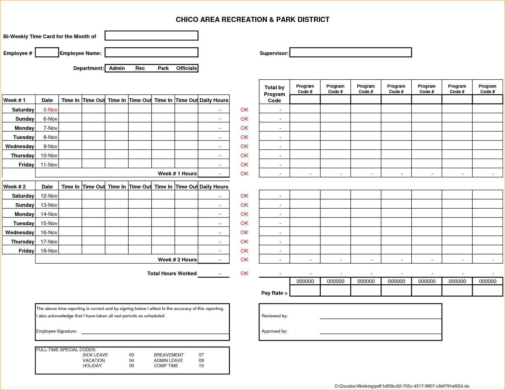 89 Free Printable Timecard Template Excel 2010 Templates with Timecard