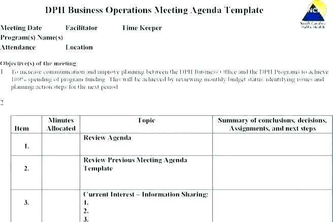 89 Operations Meeting Agenda Template Now by Operations Meeting Agenda Template