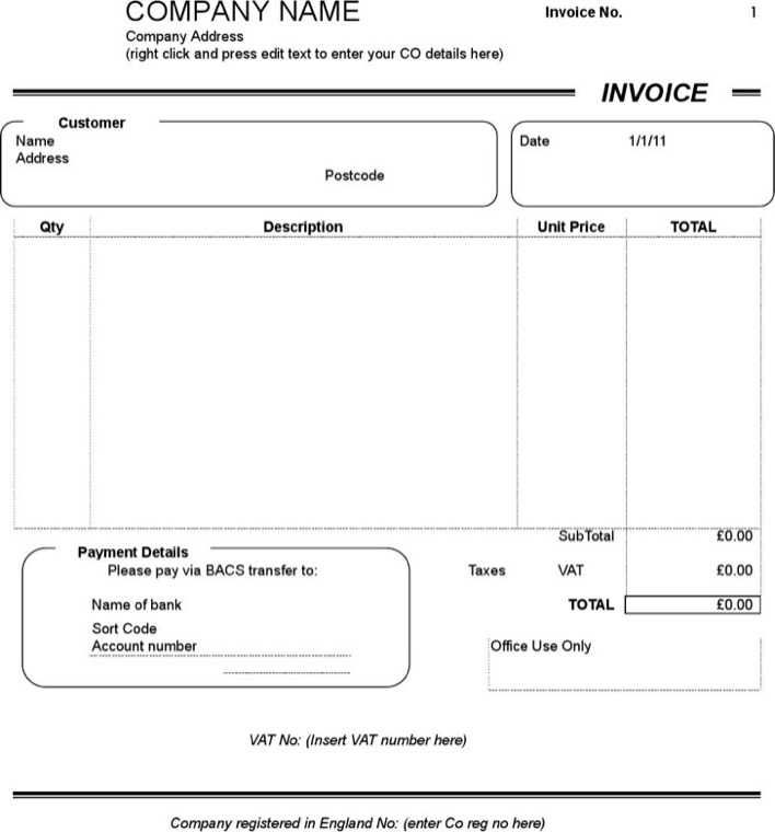 89 Standard Blank Self Employed Invoice Template For Free by Blank Self Employed Invoice Template