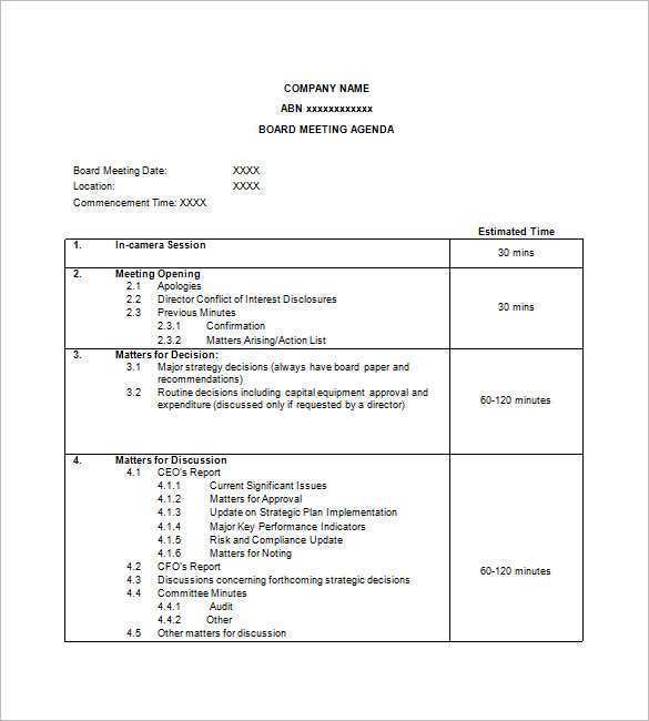 One On One Meeting Agenda Template