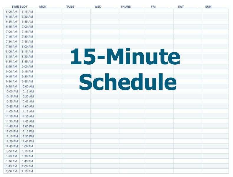 90 Blank Daily Calendar Template 15 Minute Increments Now for Daily Calendar Template 15 Minute Increments