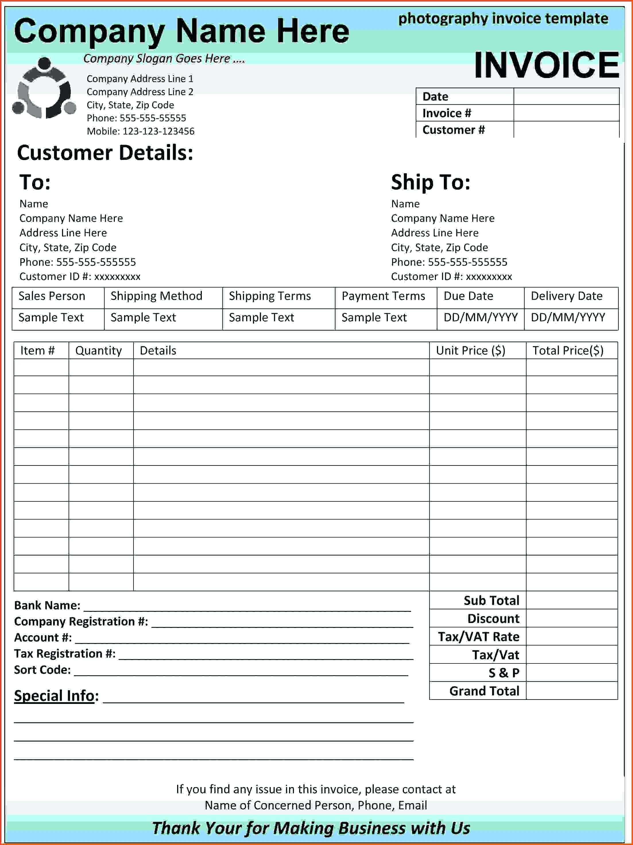 actor invoice commercial template