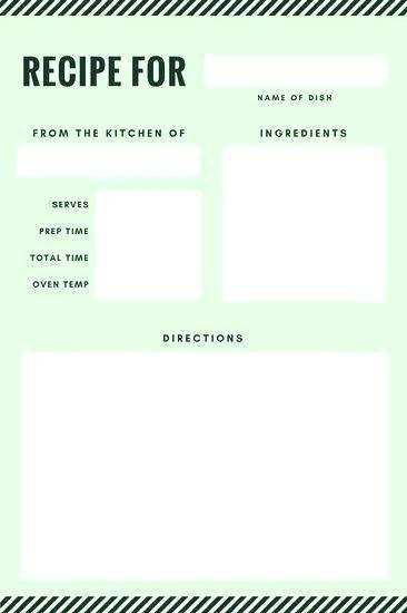 Recipe Template Free Mac