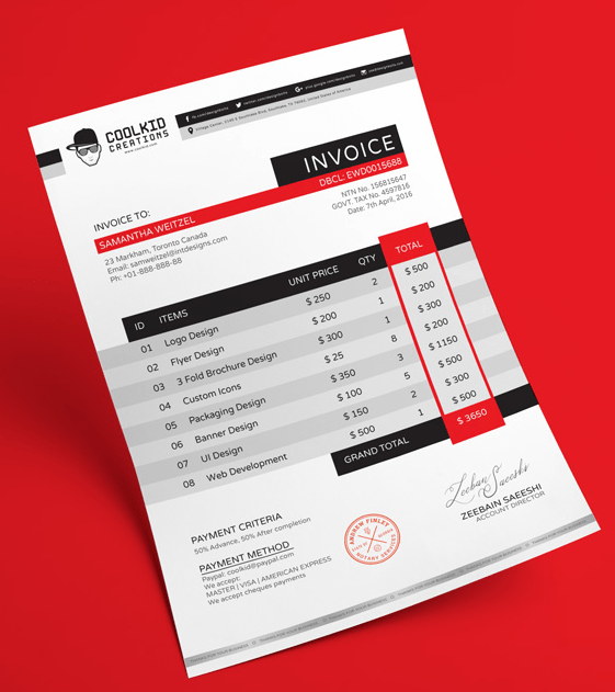 90 How To Create Company Invoice Template Psd in Photoshop by Company Invoice Template Psd
