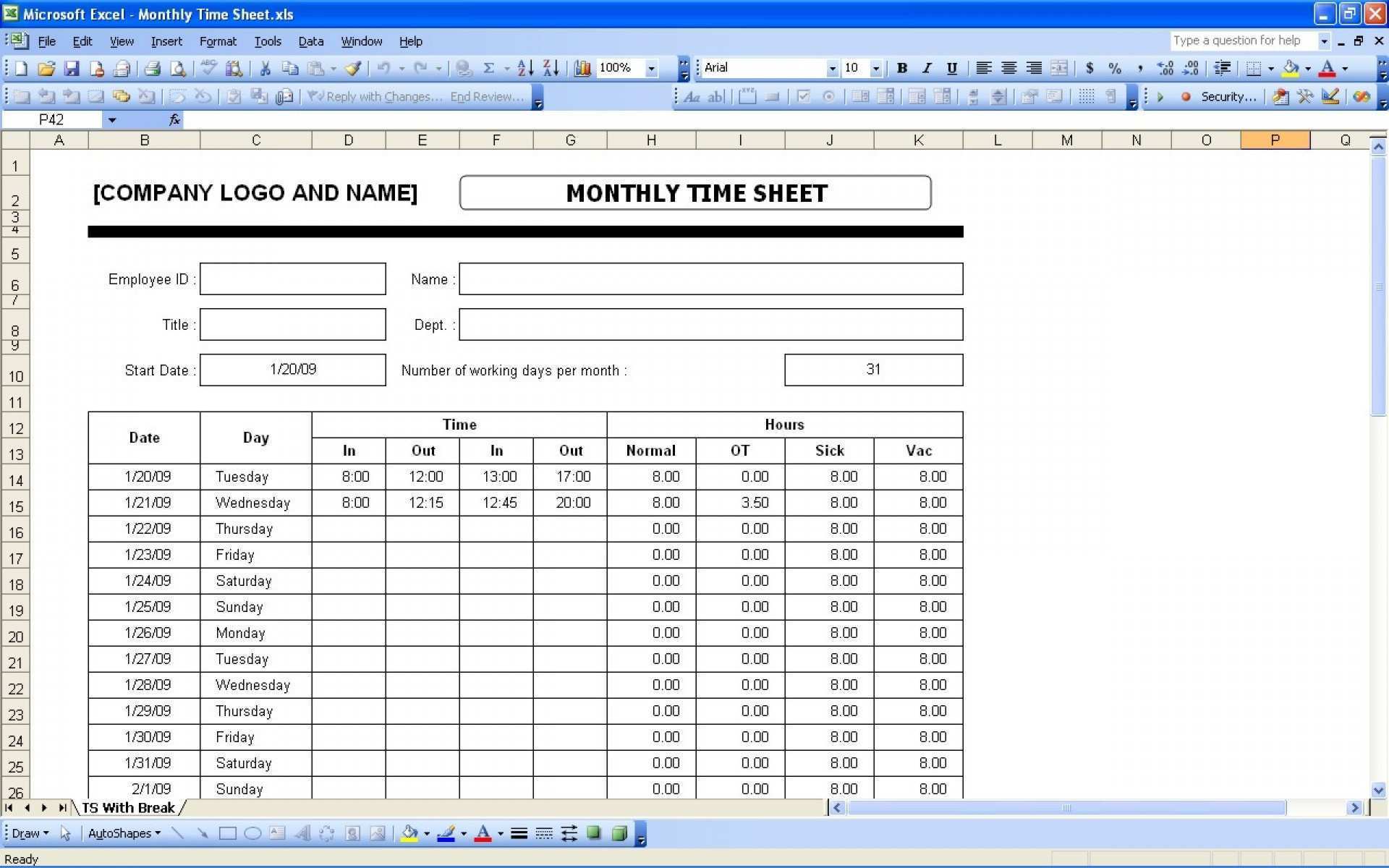 90 Report Monthly Time Card Template Excel in Photoshop by Monthly Time Card Template Excel