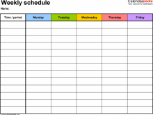 Workout Class Schedule Template