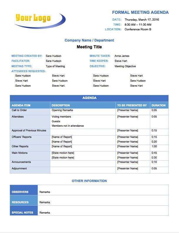 91 Creating Meeting Agenda Template With Minutes Formating for Meeting Agenda Template With Minutes