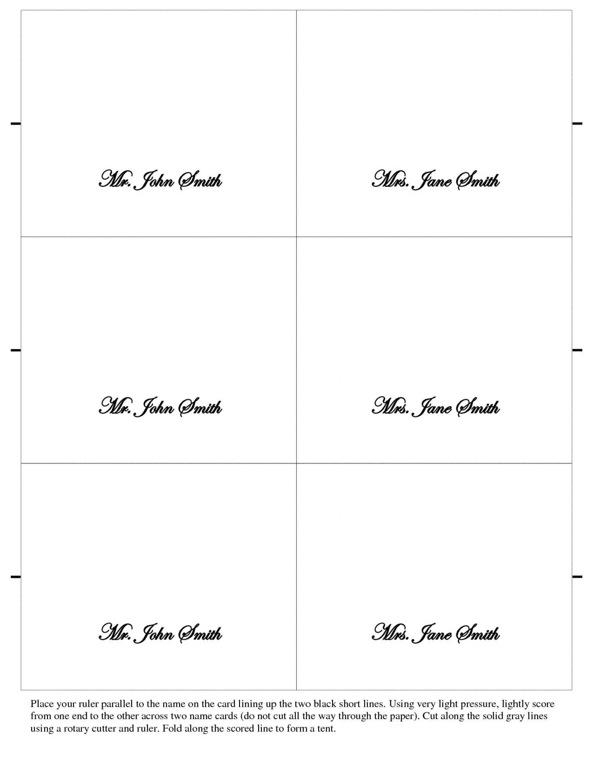 A4 Name Card Template Word Cards Design Templates