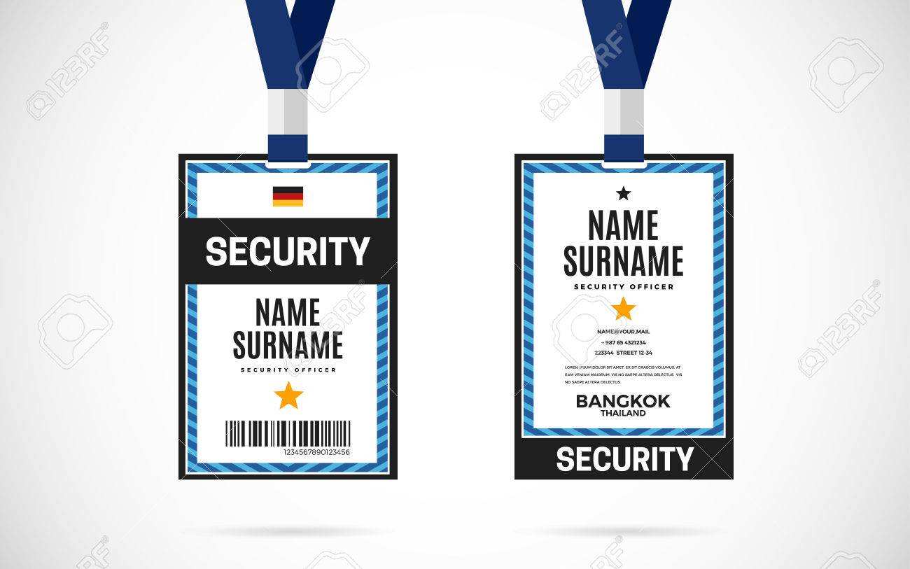 91 Format Security Guard Id Card Template in Photoshop with Security Guard Id Card Template