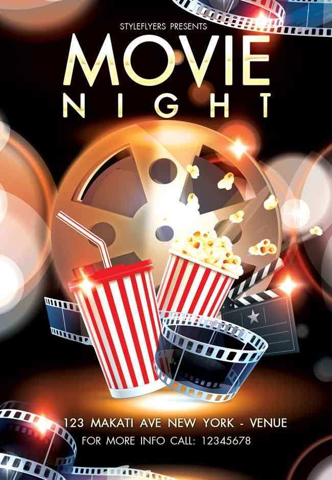 Free Movie Night Flyer Template - Cards Design Templates