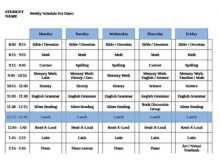 91 How To Create Student Class Schedule Template For Free by Student Class Schedule Template