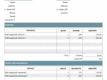 Personal Invoice Template Canada