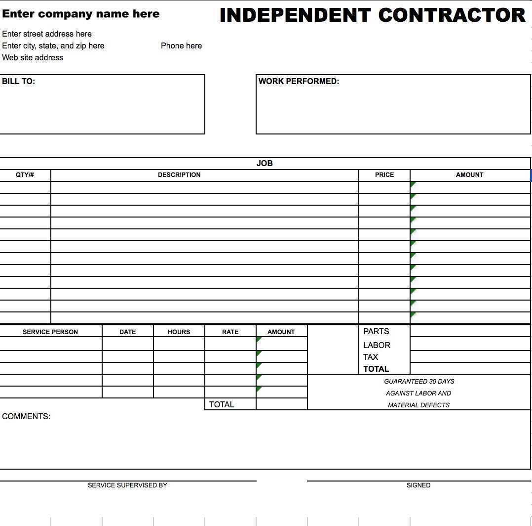 91 Report Tax Invoice Template Contractor Download for Tax Invoice Template Contractor