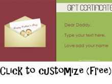 91 Standard Father S Day Gift Card Templates Formating for Father S Day Gift Card Templates