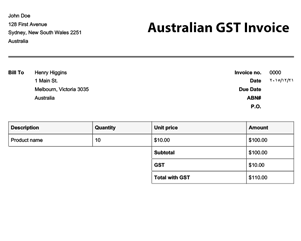 91 Standard Tax Invoice Template For Australia Maker for Tax Invoice Template For Australia