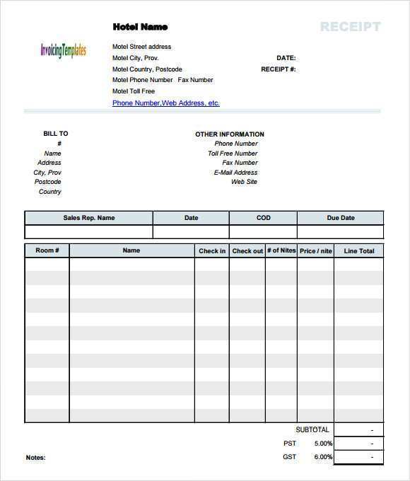 91 The Best Hotel Invoice Template Excel Free Layouts by Hotel Invoice Template Excel Free
