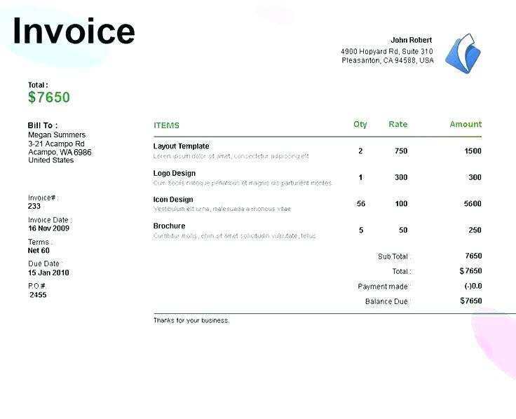 92 Best Creative Invoice Template Excel Photo with Creative Invoice Template Excel
