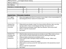 School Improvement Team Agenda Template