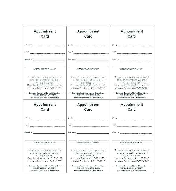 92 Format Appointment Card Template For Word in Photoshop with Appointment Card Template For Word