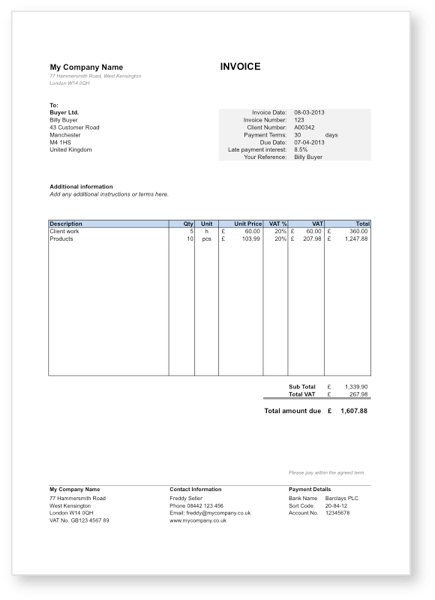 92 Format Vat Invoice Format Uk Templates with Vat Invoice Format Uk ...