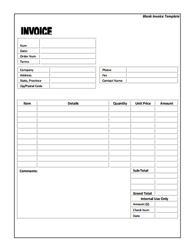 92 Free Printable Blank Invoice Template Pdf in Photoshop by Blank Invoice Template Pdf