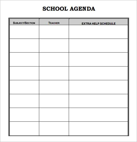 92 How To Create Agenda Template For School Photo with Agenda Template For School