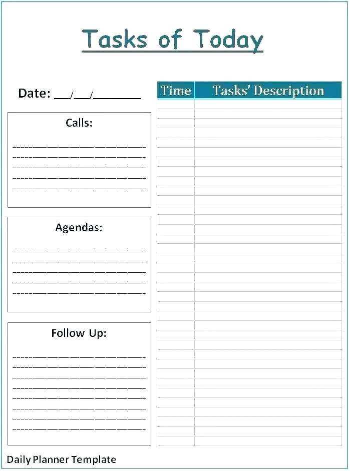 92 Online Daily Task Agenda Template in Word with Daily Task Agenda Template