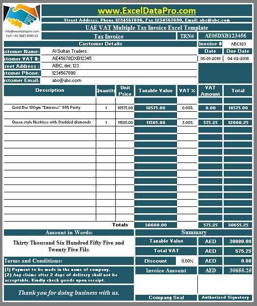 92 Online Vat Tax Invoice Template Uae Formating by Vat Tax Invoice Template Uae