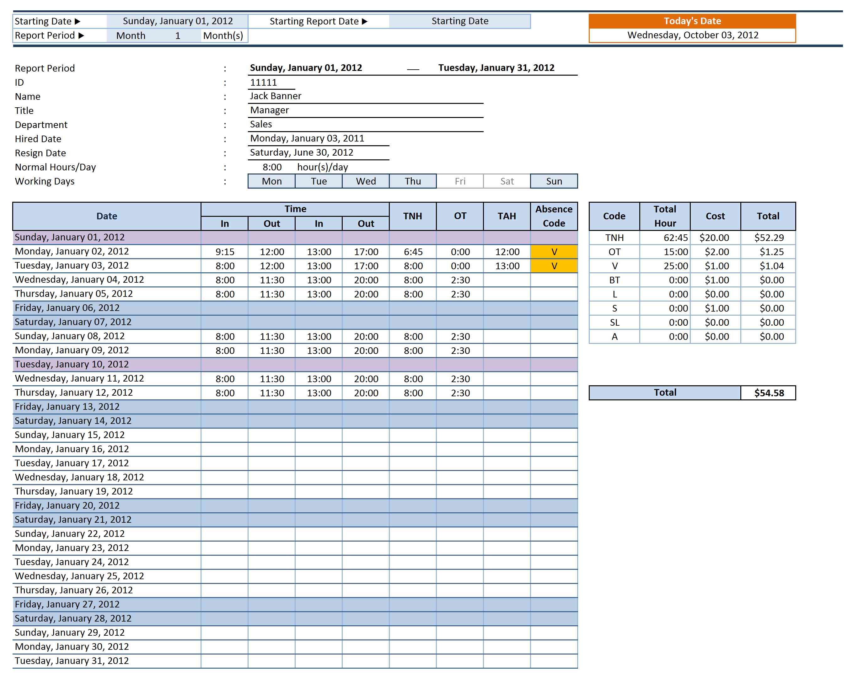 92 Printable Simple Time Card Template Excel in Word by Simple Time ...