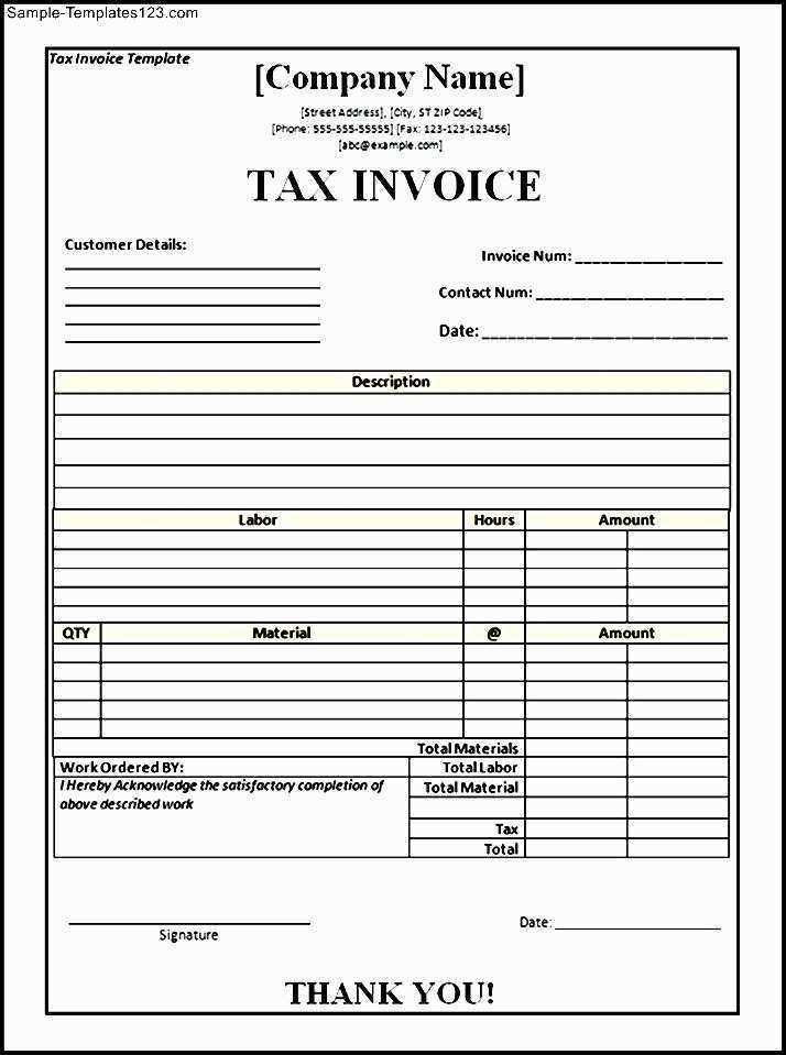 92 Printable Tax Invoice Template For Word With Stunning Design for Tax Invoice Template For Word
