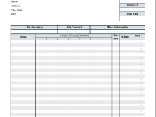 Contractor Timesheet Invoice Template