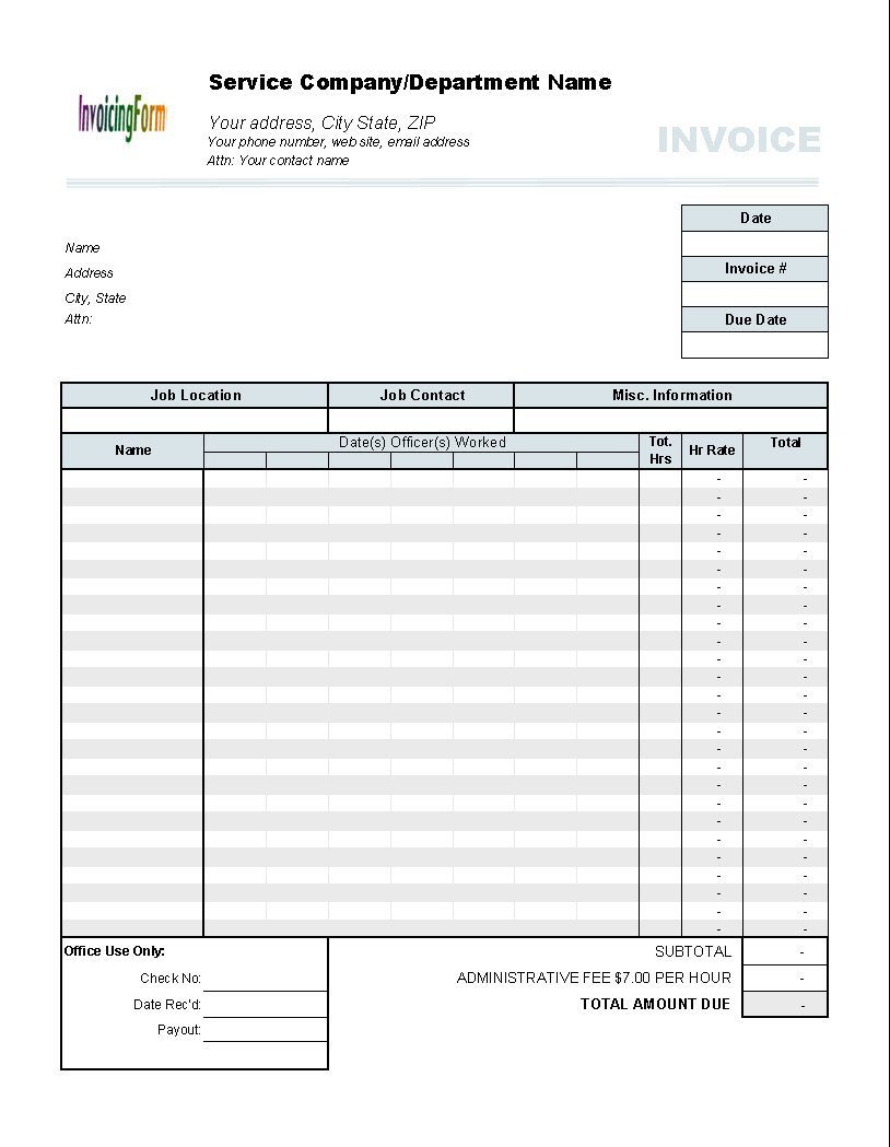 92 The Best Contractor Timesheet Invoice Template in Photoshop by Contractor Timesheet Invoice Template