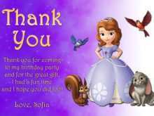 93 Adding Sofia The First Thank You Card Template Photo for Sofia The First Thank You Card Template