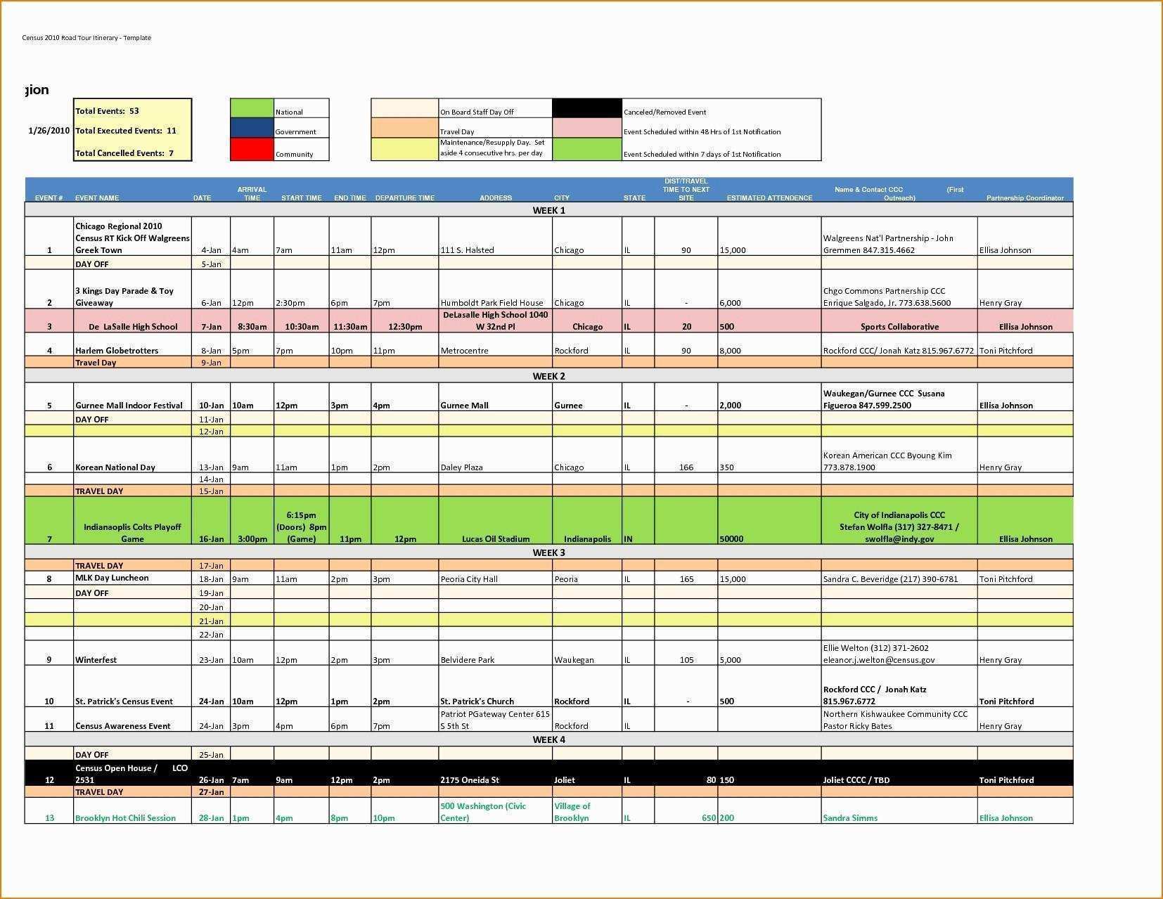 Excel Travel Itinerary Template Reddit