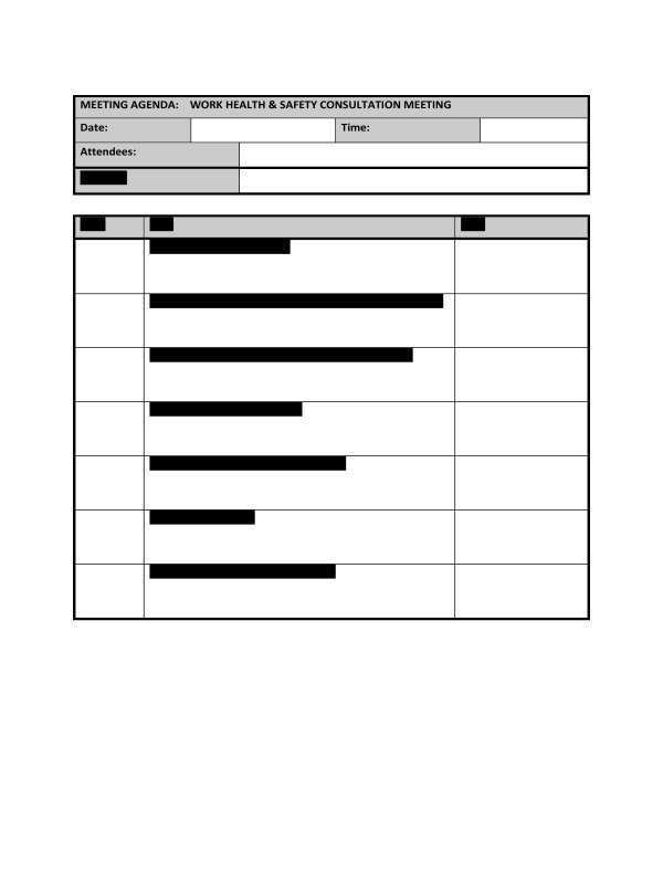 Blank Meeting Agenda Template