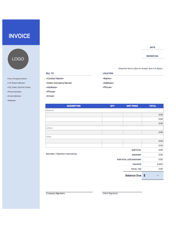 93 Create Building Contractor Invoice Template in Photoshop for Building Contractor Invoice Template