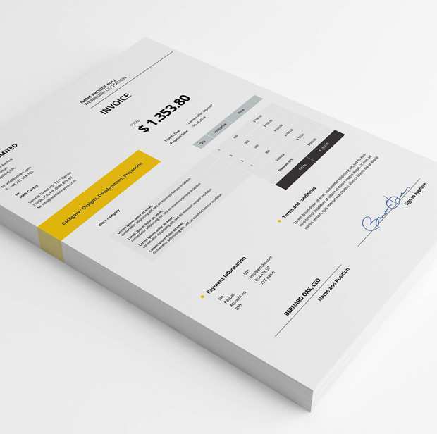93 Create Company Invoice Template Psd in Word for Company Invoice Template Psd