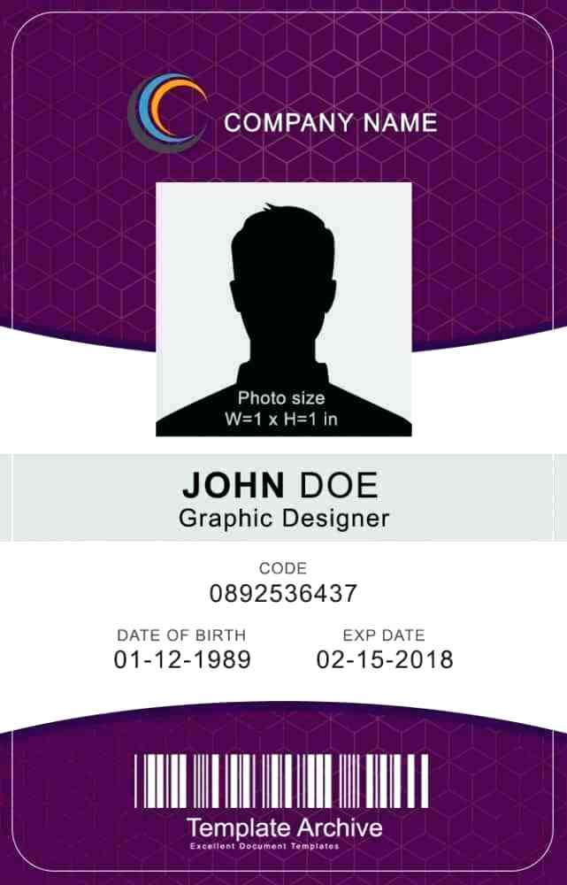 93 Create Vertical Id Card Template Word Free for Ms Word for Vertical Id Card Template Word Free