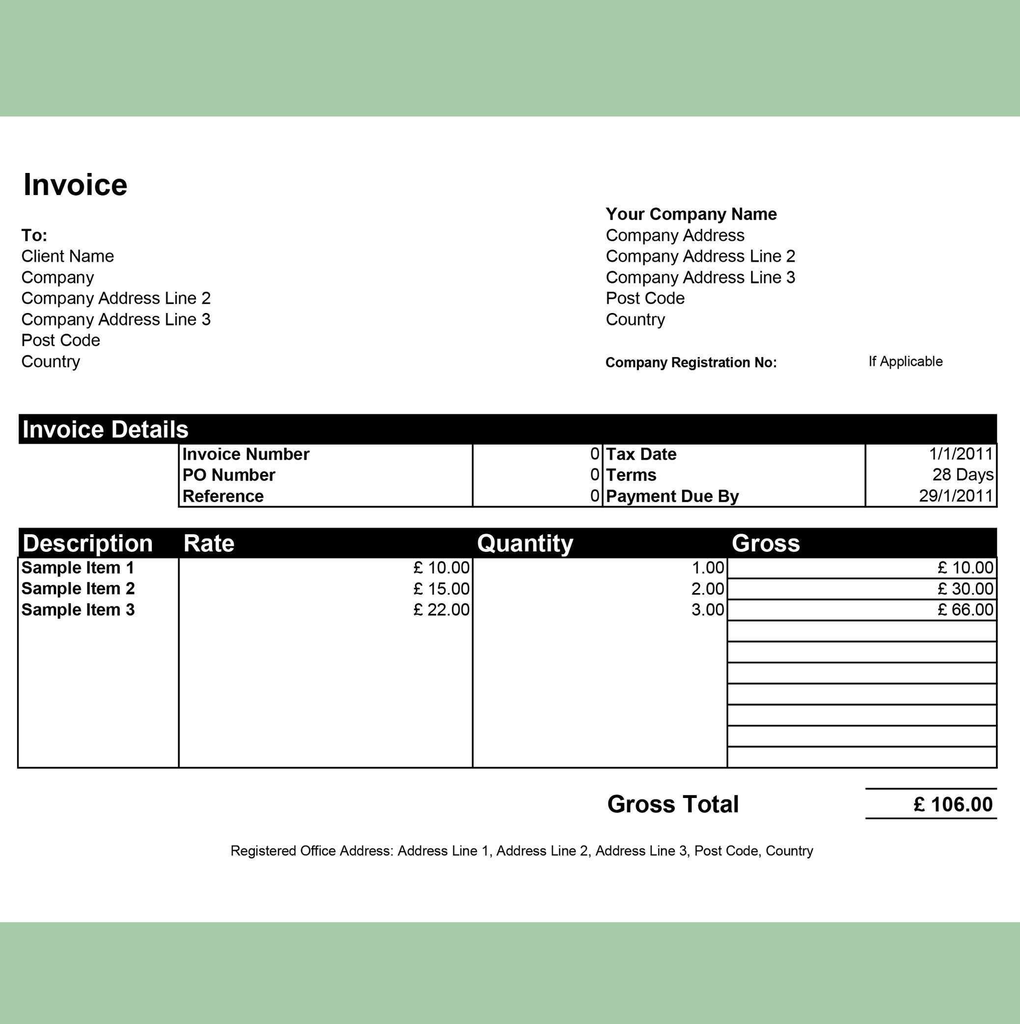 93 Customize Our Free Free Uk Vat Invoice Template Excel in Word for Free Uk Vat Invoice Template Excel