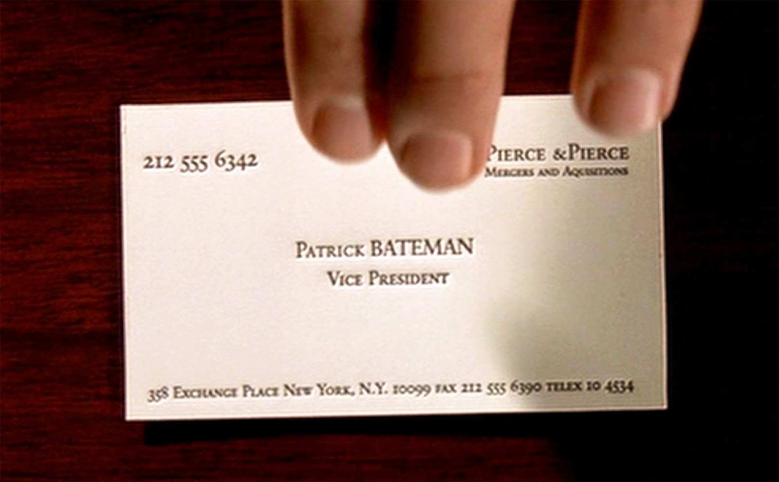  Patrick Bateman Business Card Template Word Cards Design Templates