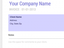 Monthly Payment Invoice Template