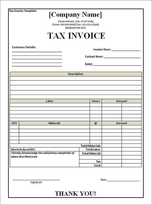 93 Format Tax Invoice Template Online Templates for Tax Invoice Template Online