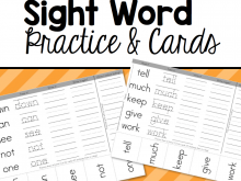 Sight Word Card Templates