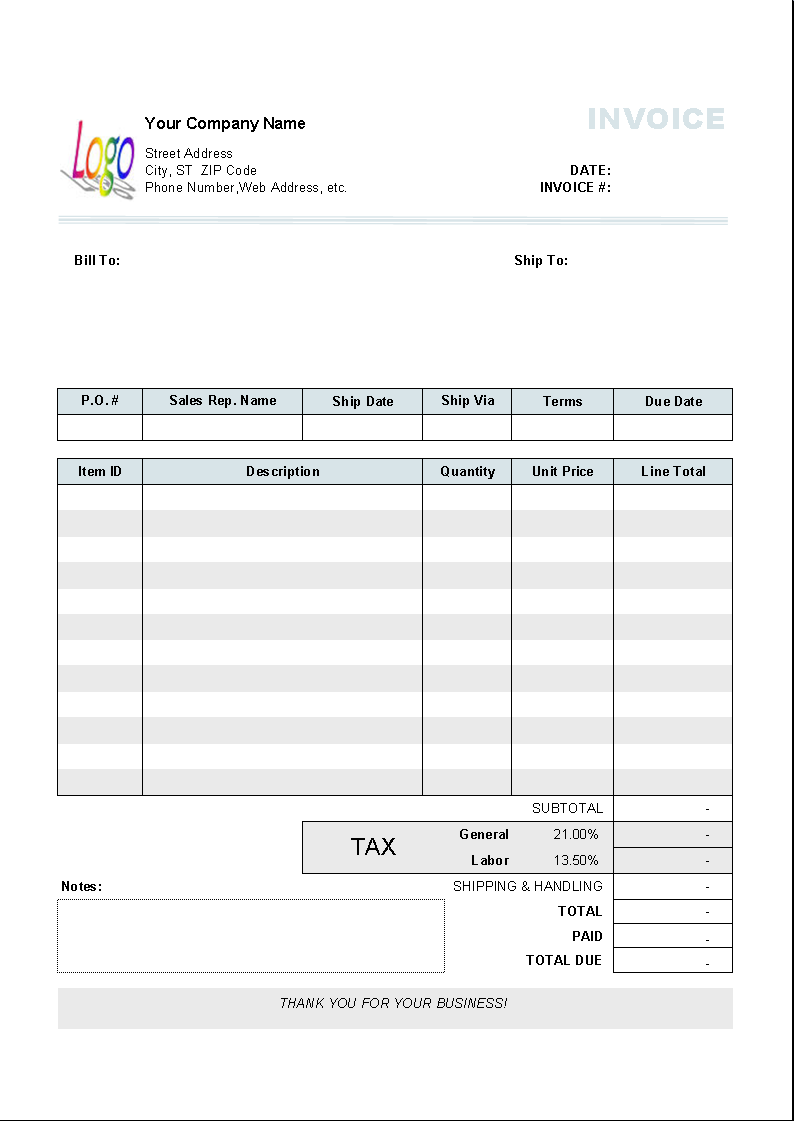 24 Free Printable Tax Invoice Template For Mac for Ms Word with Intended For Free Invoice Template Word Mac