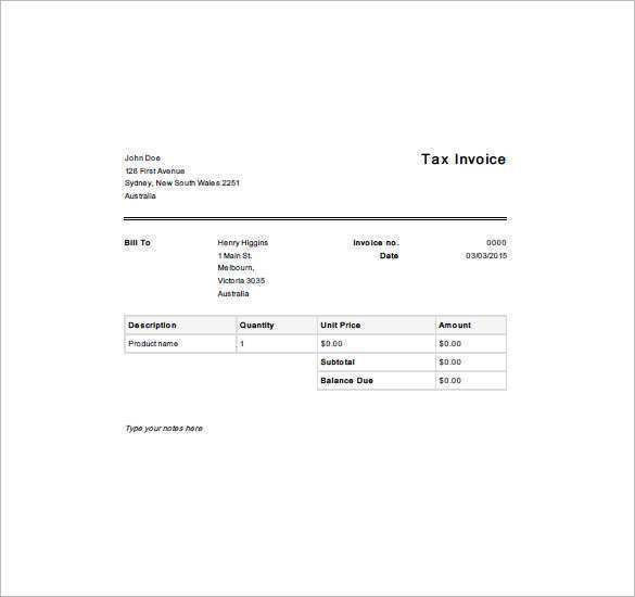 93 Free Tax Invoice Template Free for Ms Word with Tax Invoice Template Free