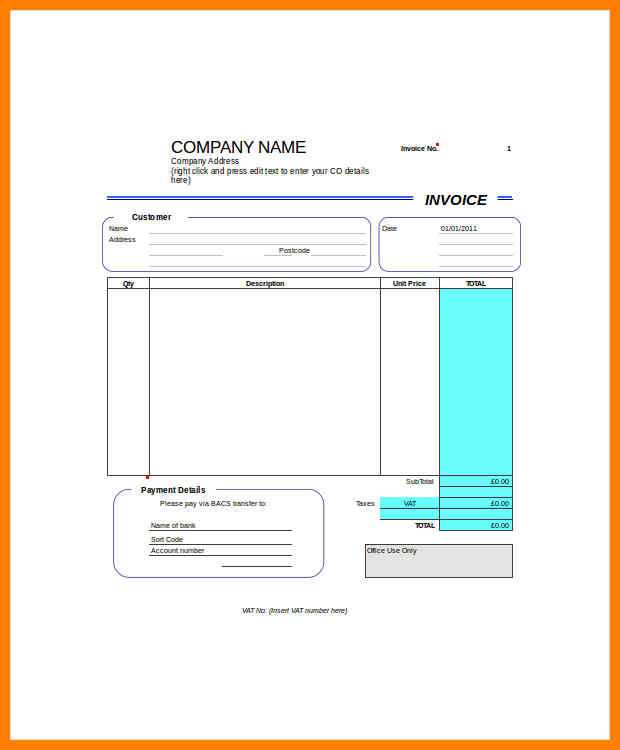 blank self employed invoice template cards design templates